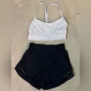 lululemon athletica Black Hottie Hots Shorts and Sports Bra